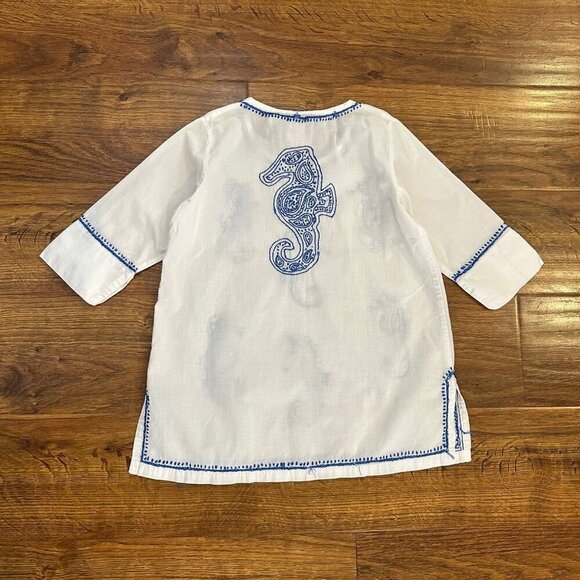 Gretchen Scott Designs seahorse embroidered coverup dress - Picture 3 of 6